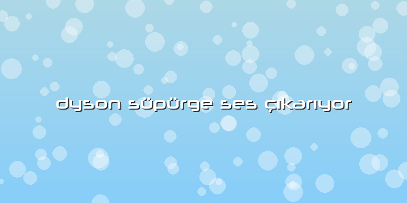 Dyson Süpürge Ses çıkarıyor