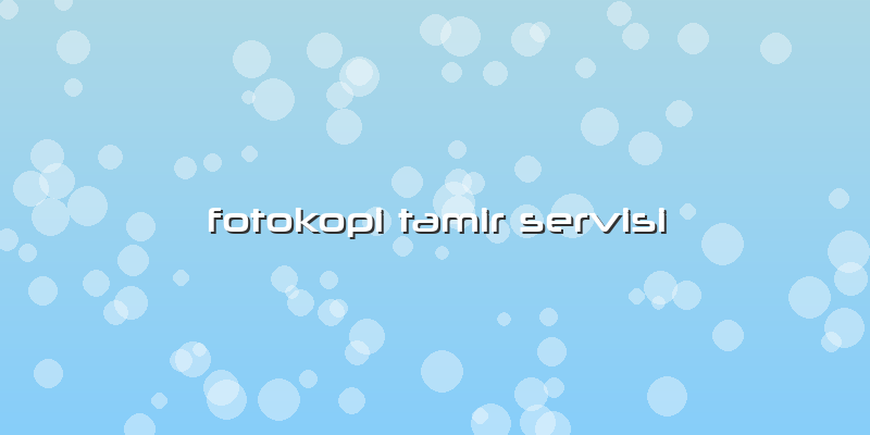 Fotokopi Tamir Servisi