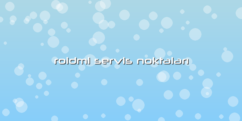Roidmi Servis Noktaları